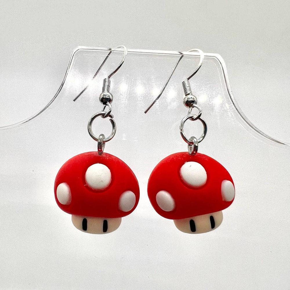 Mushroom Earrings - Mario Earrings - Forest Earrings - 90s Earrings - Y2K Earrin